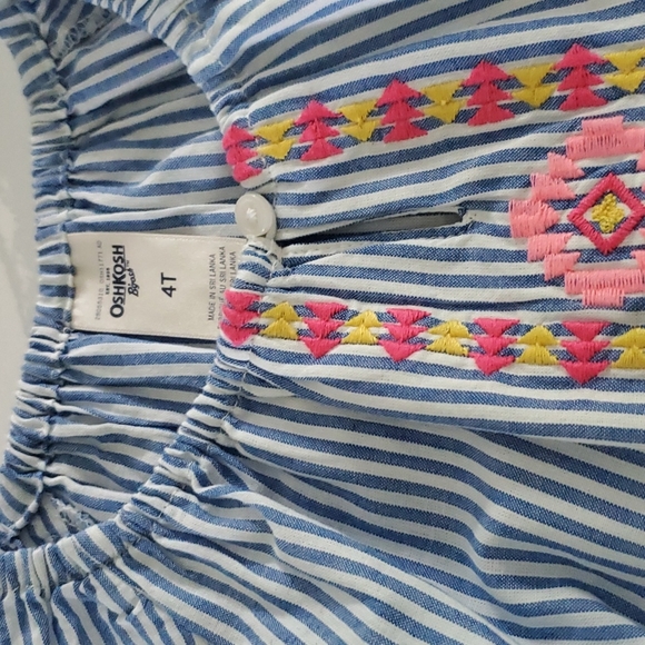 OshKosh B'gosh Romper Blue White Embroidery NWT 4T - Picture 3 of 7